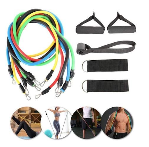 11-Piece Resistance Bands Set for Yoga and Rehab, MultiColor