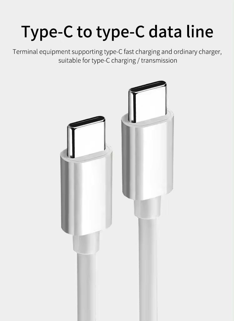2-PACK USB-C to USB-C Fast Charging Cable, 2m, White