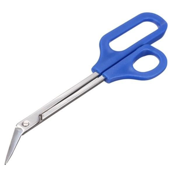 Blue extra long nail scissors with long handle