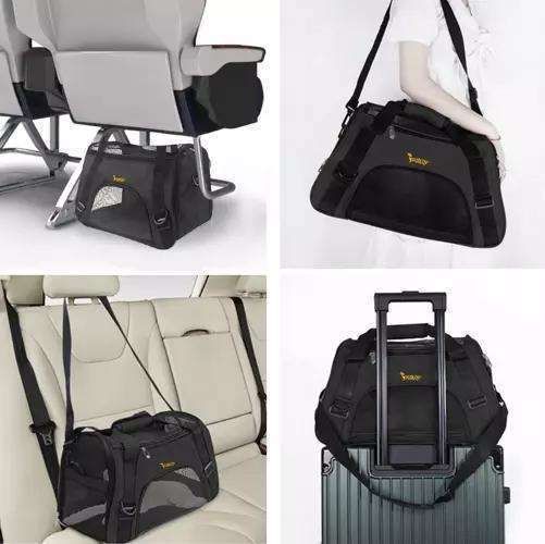 Pet Carrier Transport Bag, Black - Safe and Comfortable for Pets