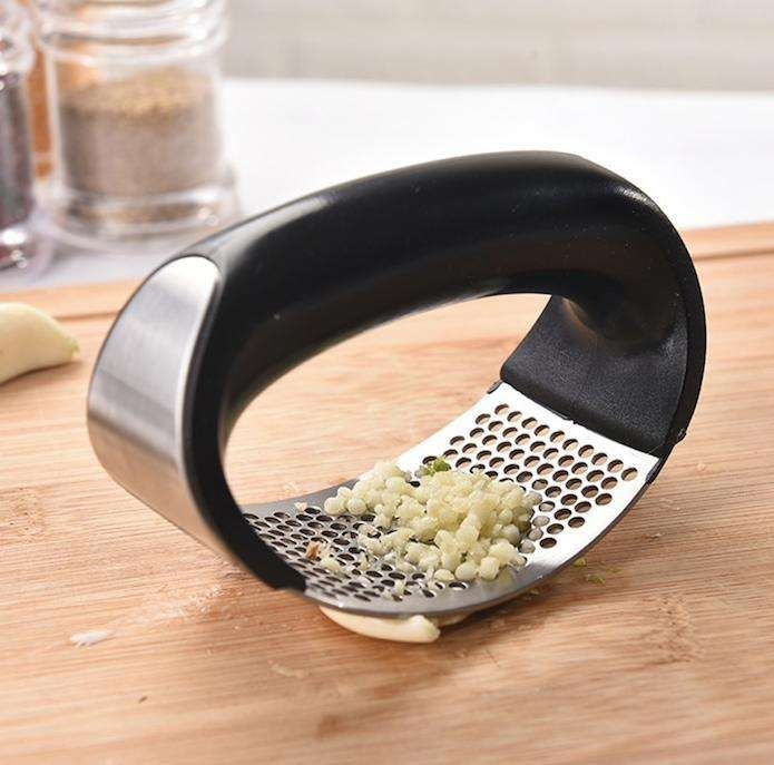 Black Steel Garlic Press