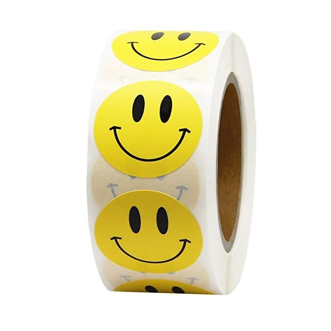 500pcs Emoji Stickers, Yellow Smiley Face