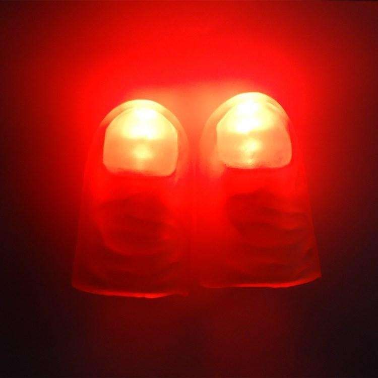 2pcs Magic Glow Thumb Lights for Party Tricks, Red