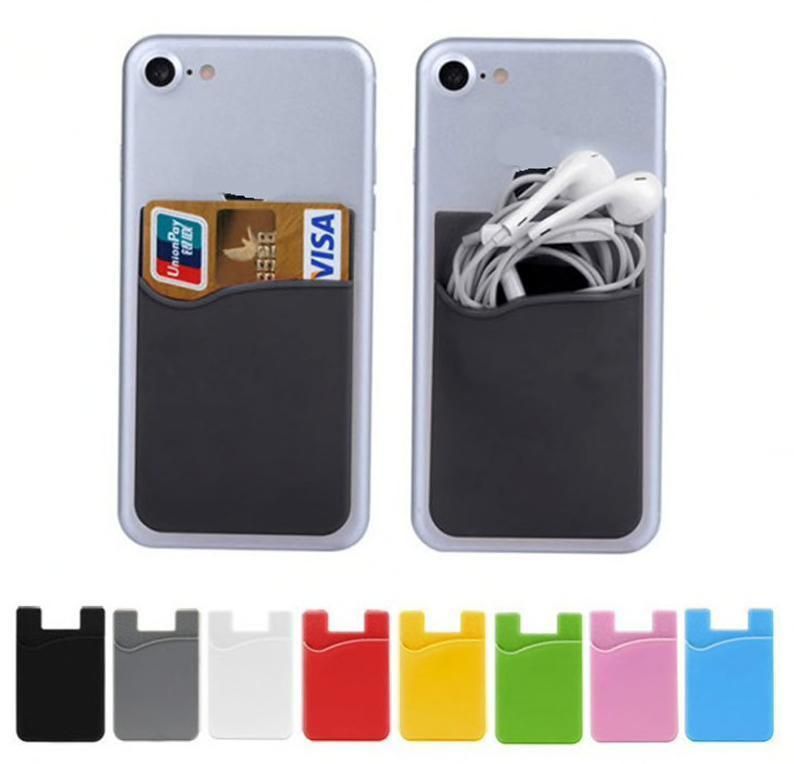 2-Pack Universal Self-Adhesive Mobile Wallet Card Holder, White