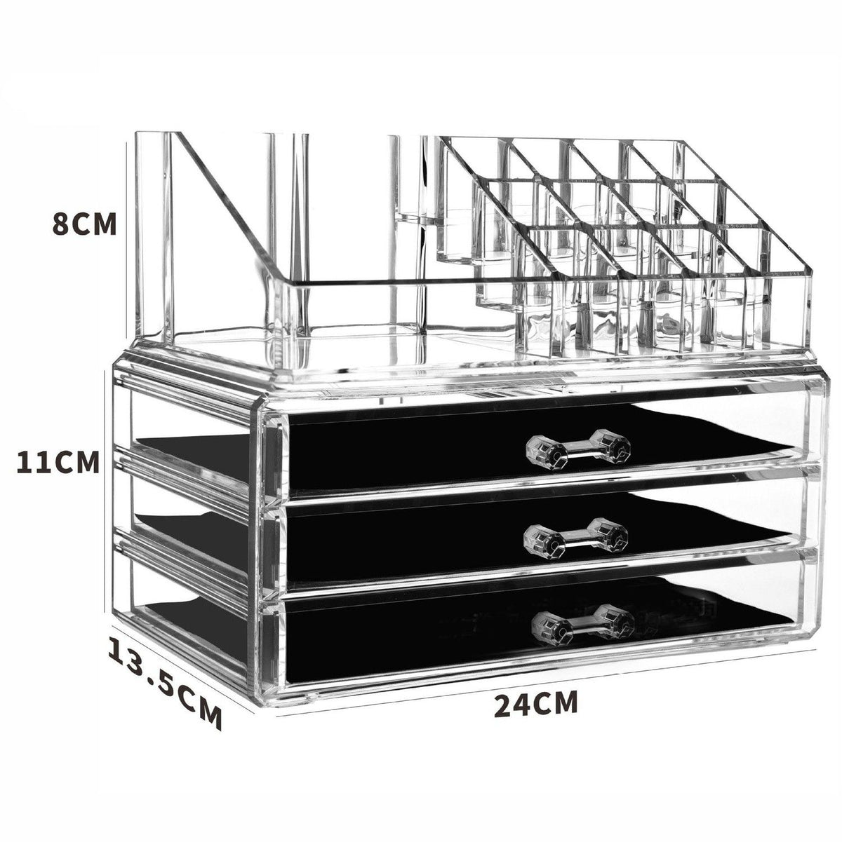 Acrylic Makeup Organizer 4 Drawers Transparent Makeup Stand