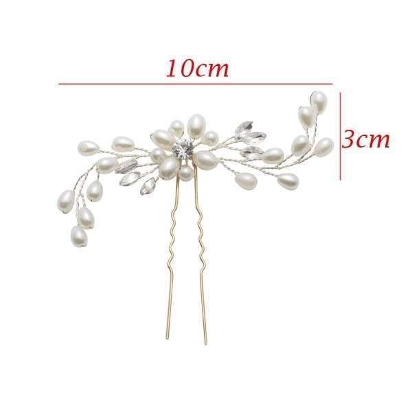 White Pearl Flower Wedding Hairpin