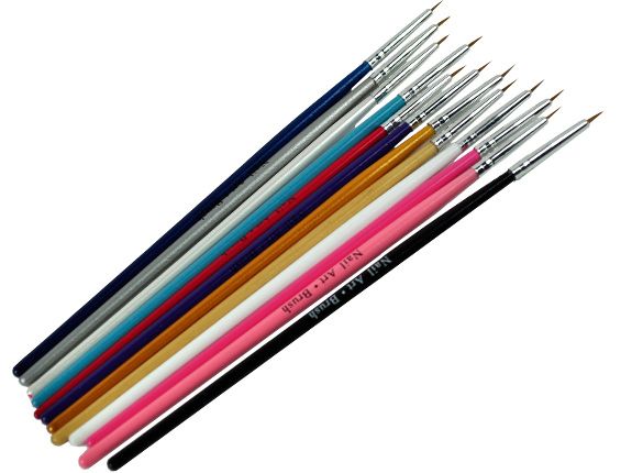12pcs nail art brushes, MultiColor