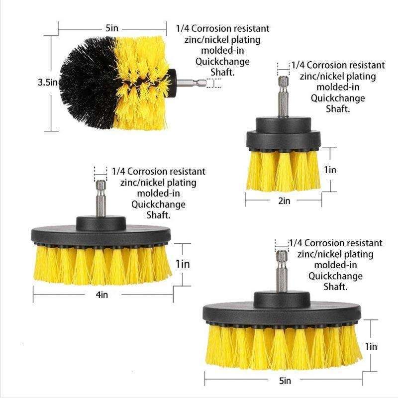 4-pack MultiColor Scrubbing Brushes for Drill and Screwdriver
