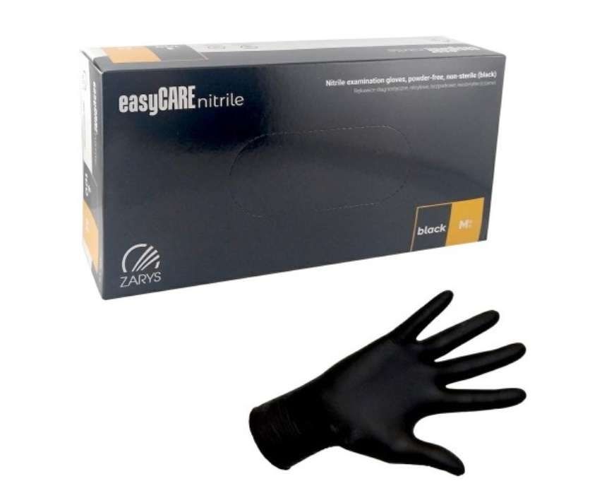 100 pcs Black Nitrile Gloves, Grip Protection for Many Industries, M