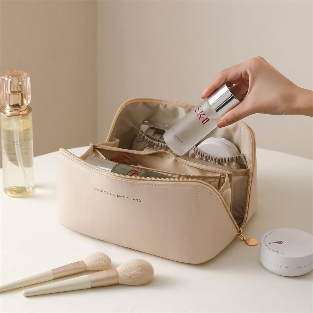 Black Spacious Toiletry Bag for Travel, Makeup Bag