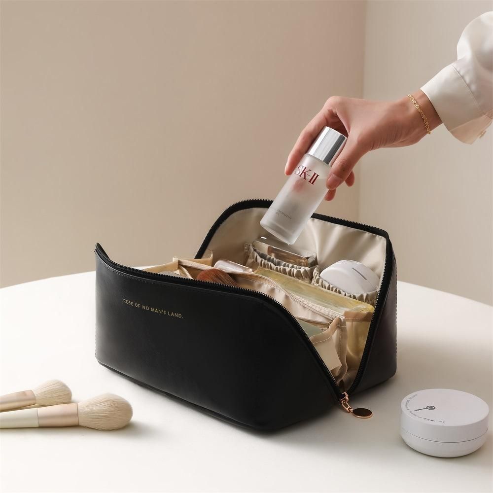Black Spacious Toiletry Bag for Travel, Makeup Bag