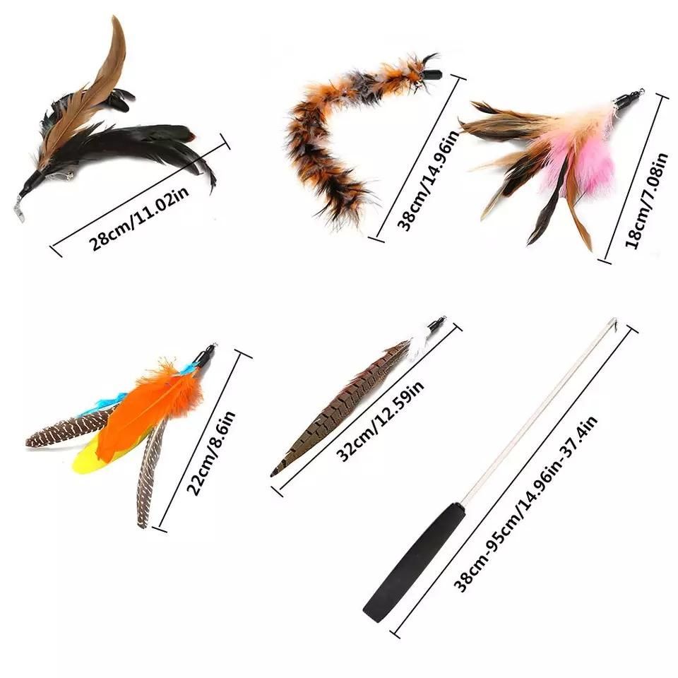 5pcs MultiColor Cat Toys with Springs, Telescopic