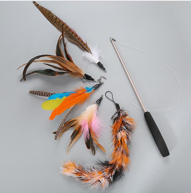 5pcs MultiColor Cat Toys with Springs, Telescopic