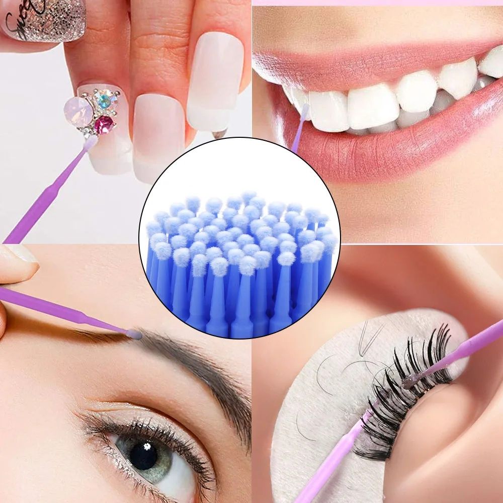 100pcs Micro Cotton Swabs, Blue