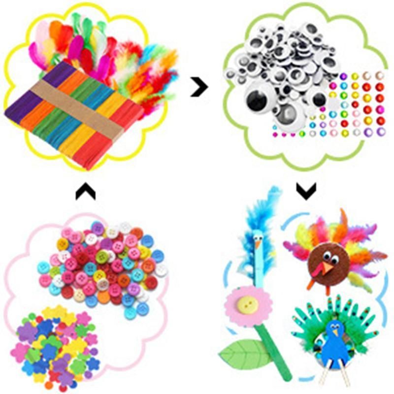 Colorful Mega Craft Kit with Pipe Cleaners, Moving Eyes, Balls, MultiColor