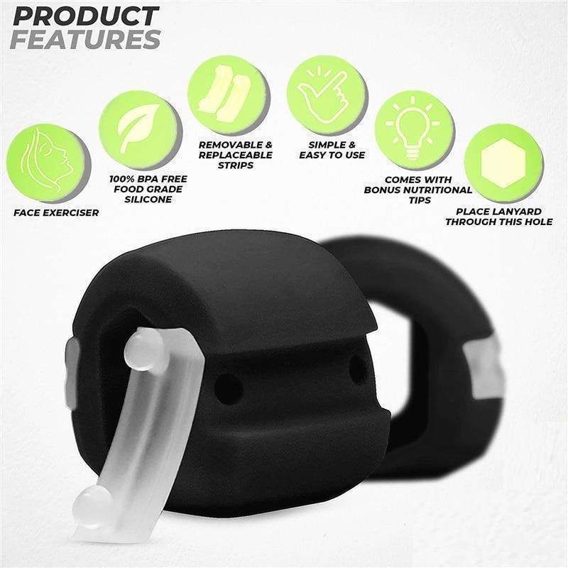 Jawline Exerciser Jaw Trainer for Defined Jaw Muscles, Black