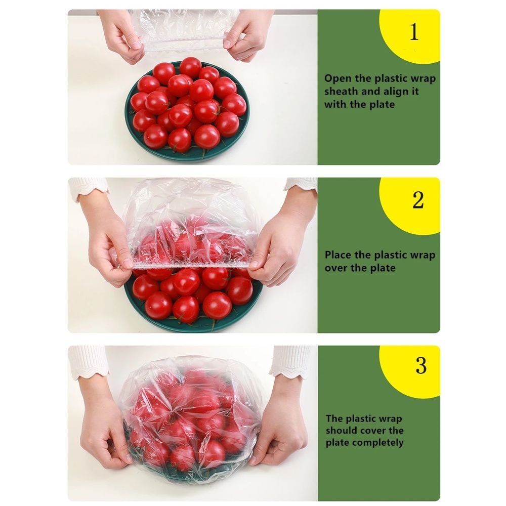 100-pack Elastic Food Covers, Transparent