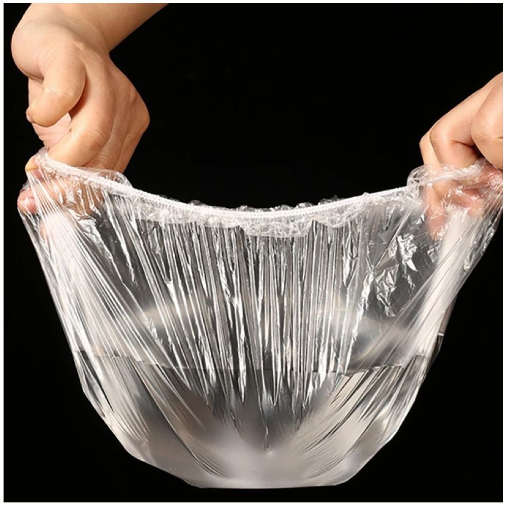 100-pack Elastic Food Covers, Transparent