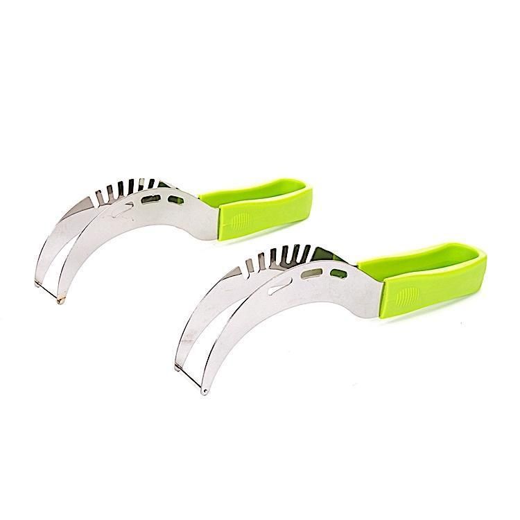 Stainless steel melon cutter watermelon slicer, silver