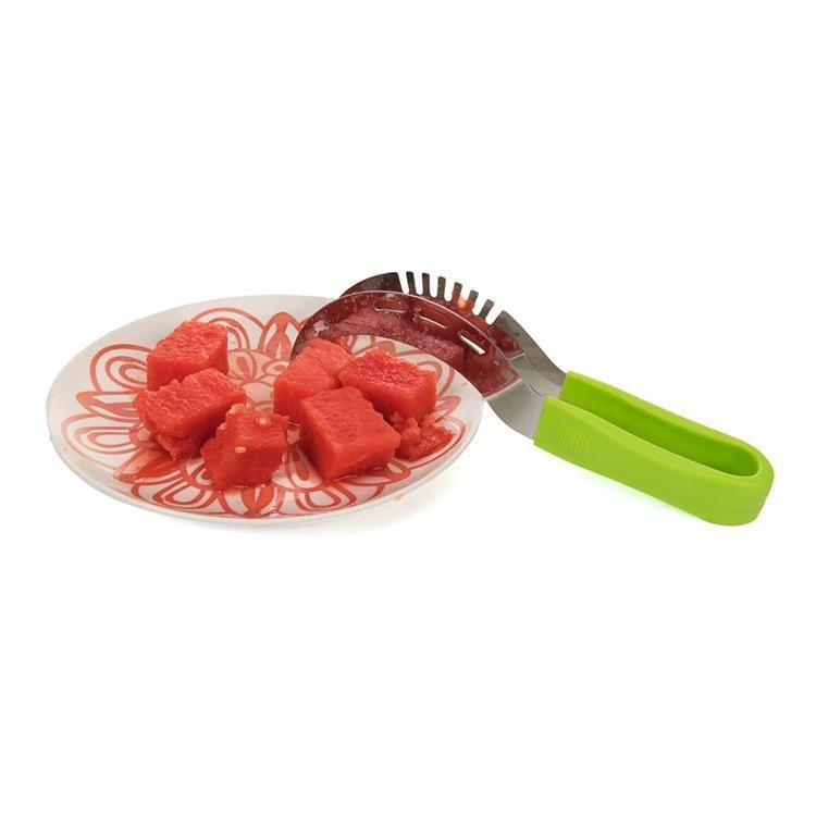 Stainless steel melon cutter watermelon slicer, silver