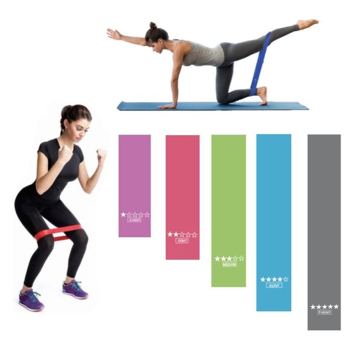 5-pack Resistance Bands for Exercise Yoga Rehab, MultiColor