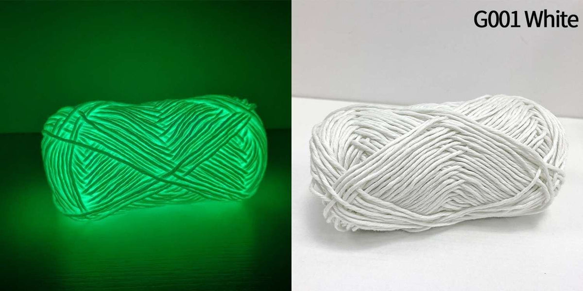 Luminous yarn for knitting and crocheting, White