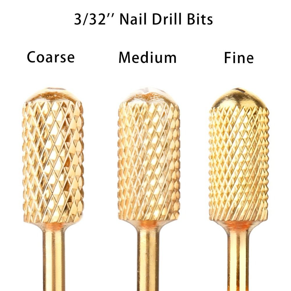 Electric file bits, medium grit rounded gold, compatible with most electric files