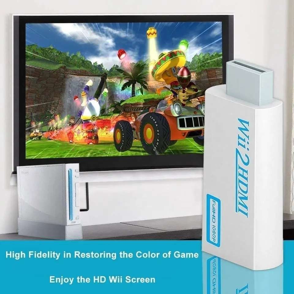 Wii to HDMI Adapter White, Compatible with Nintendo Wii Full HD 1080p