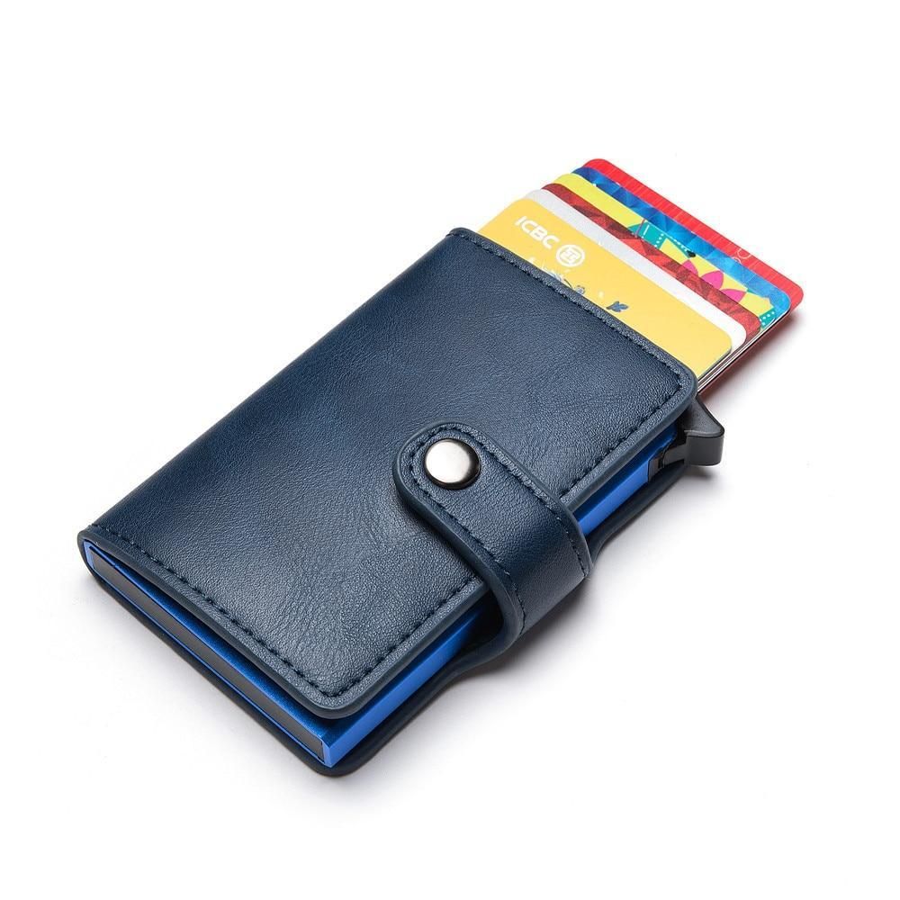 5 Cards Wallet Card Holder with RFID NFC Protection, Dark Brown
