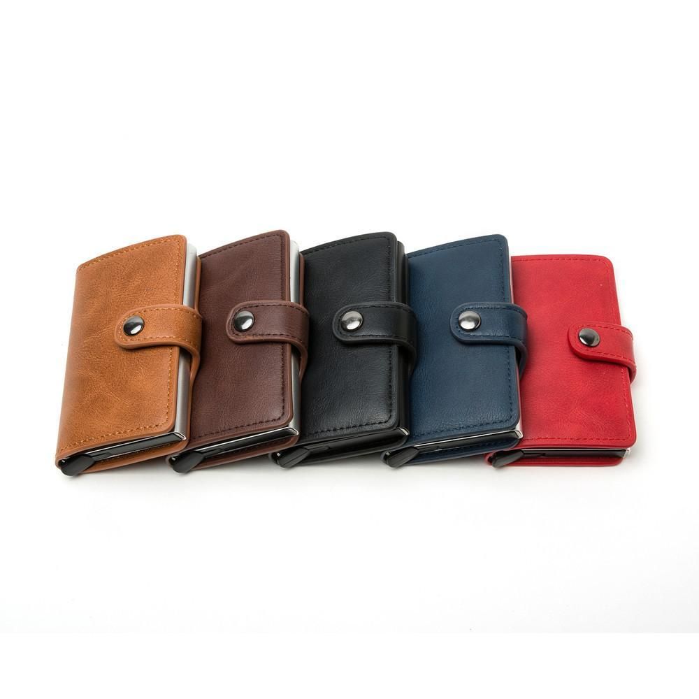 5 Cards Wallet Card Holder with RFID & NFC Protection, Dark blue