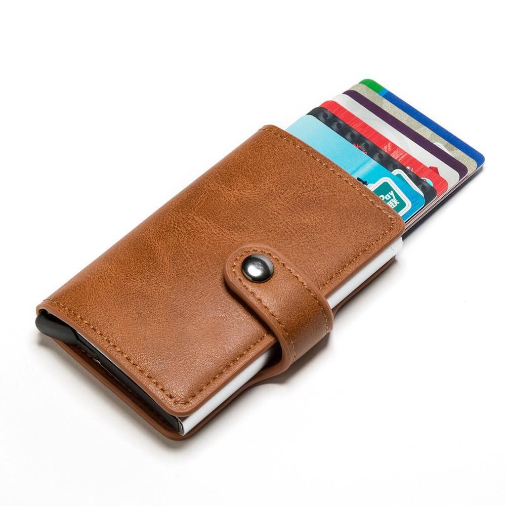 5 Cards Wallet Card Holder with RFID & NFC Protection, Dark blue