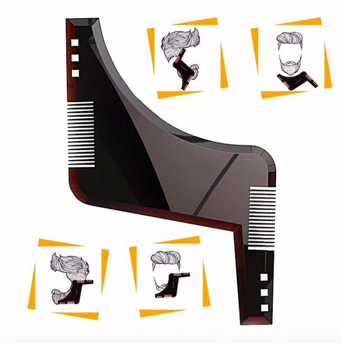 Beard comb, black - Sturdy beard styling tool