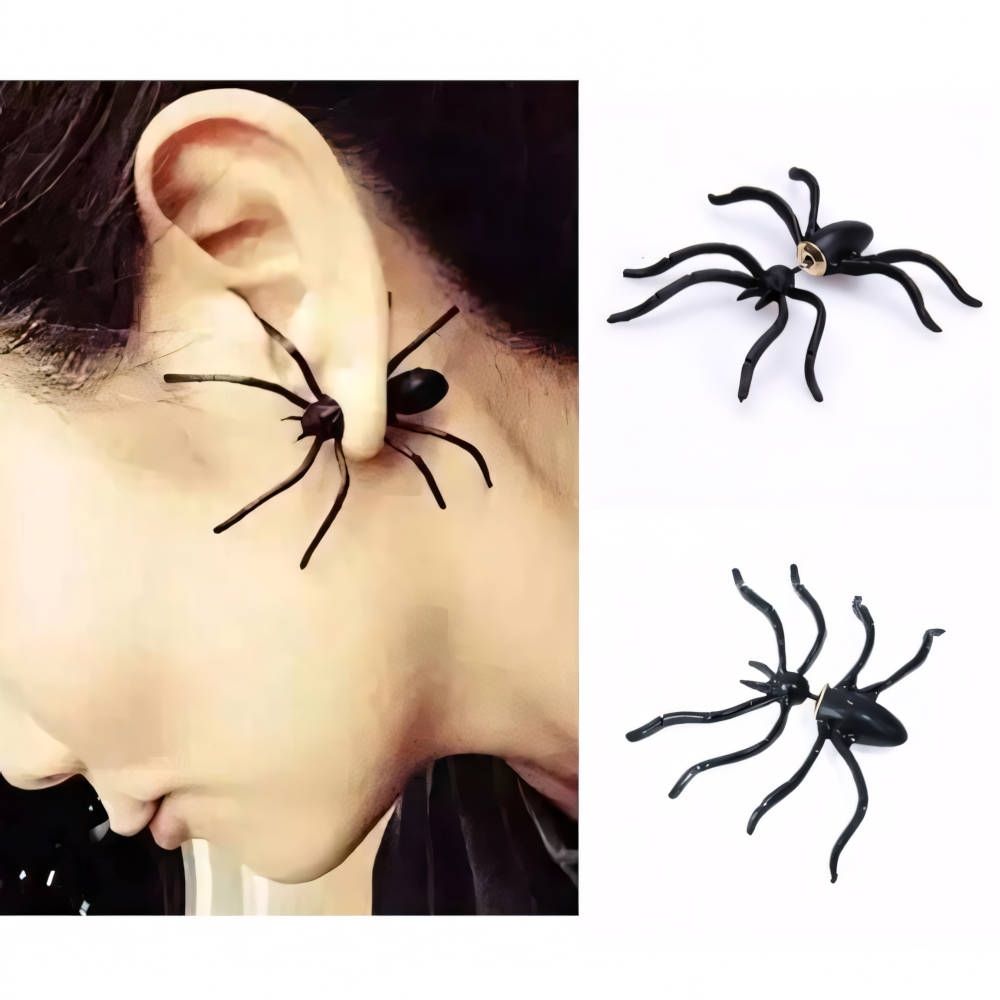 Halloween Earring Black Spider, 1 pc