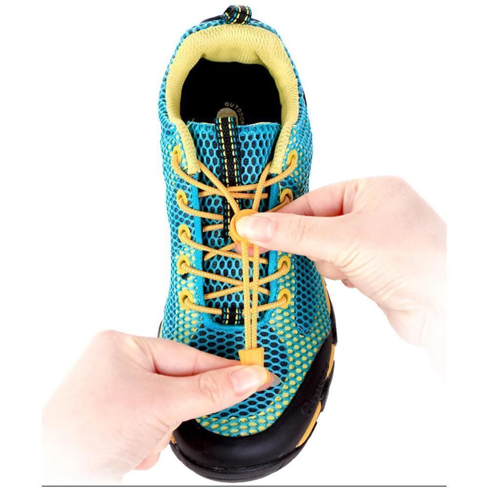 Elastic Lace Shoes with Drawstring, Turquoise, 2 Pairs