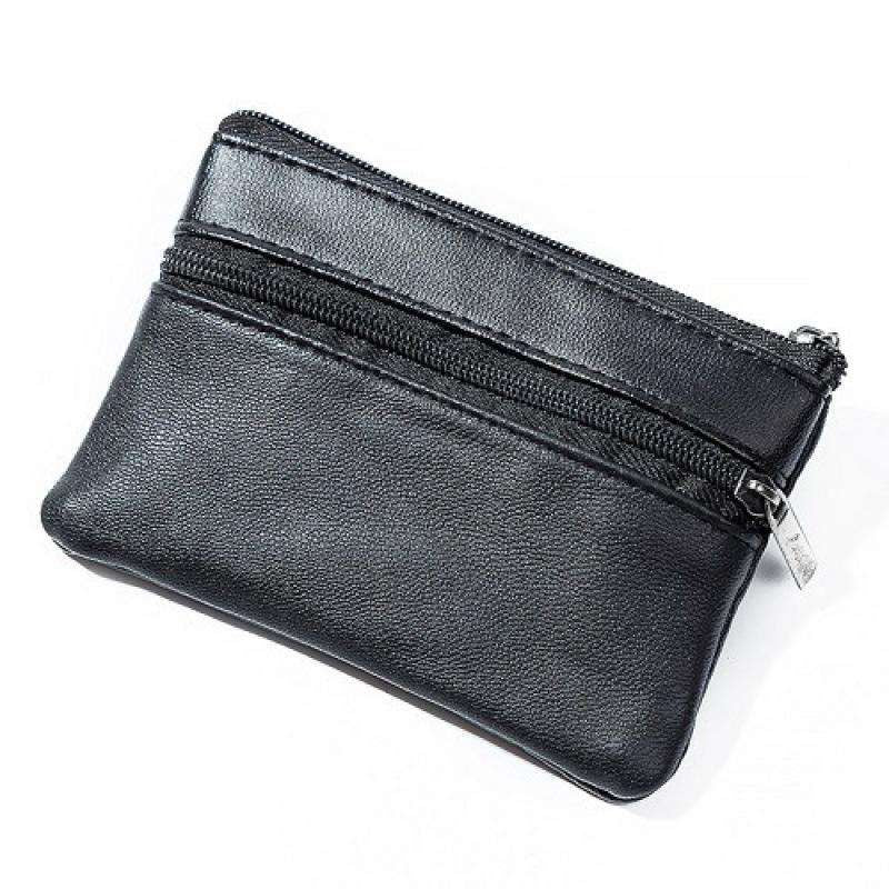 Small Wallet with Zipper Card Holder, Black