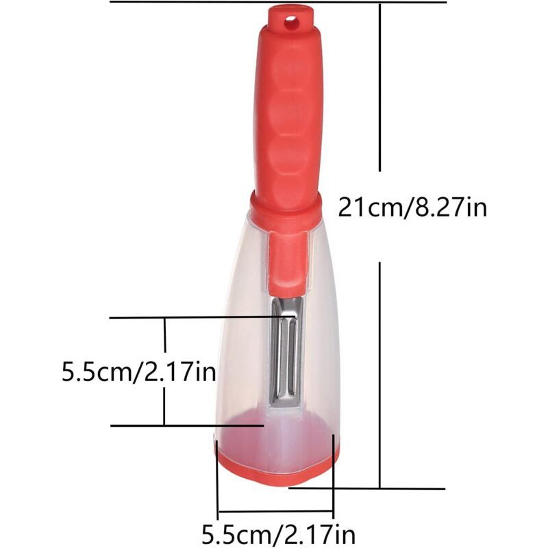 2 Pack Vegetable Peelers with Container Ultra Sharp Stainless Steel for Fruit and Potato Green Red