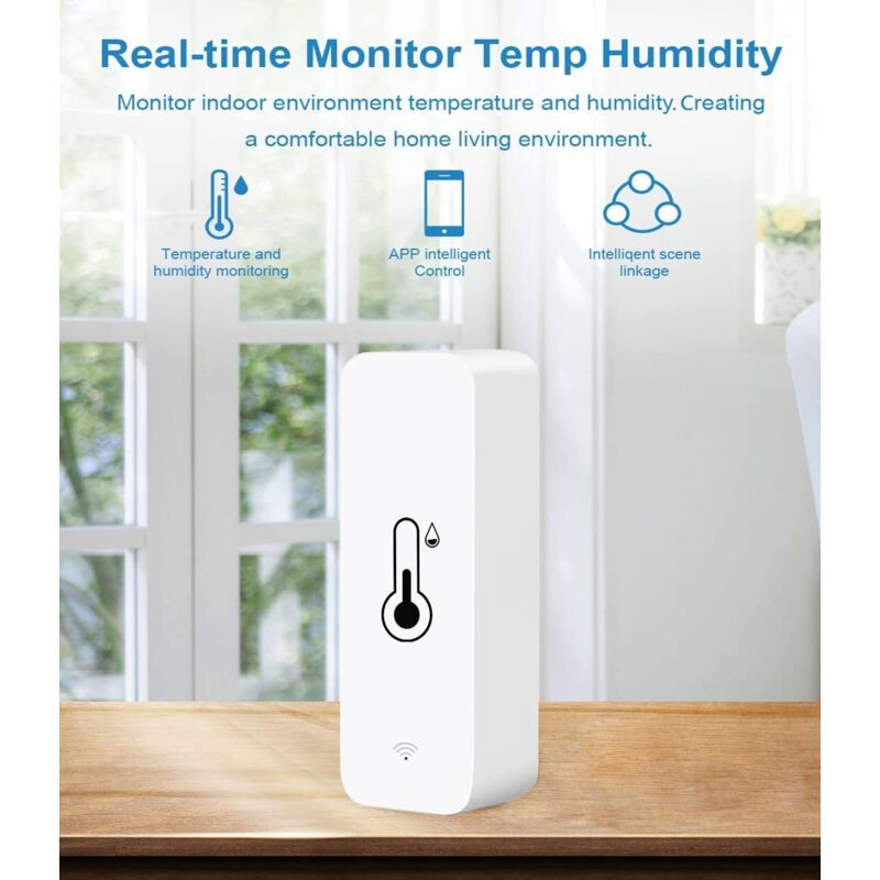 2 Pack WiFi Smart Thermometer Mini Digital Temperature Humidity Sensor Compatible with Alexa and Google Home