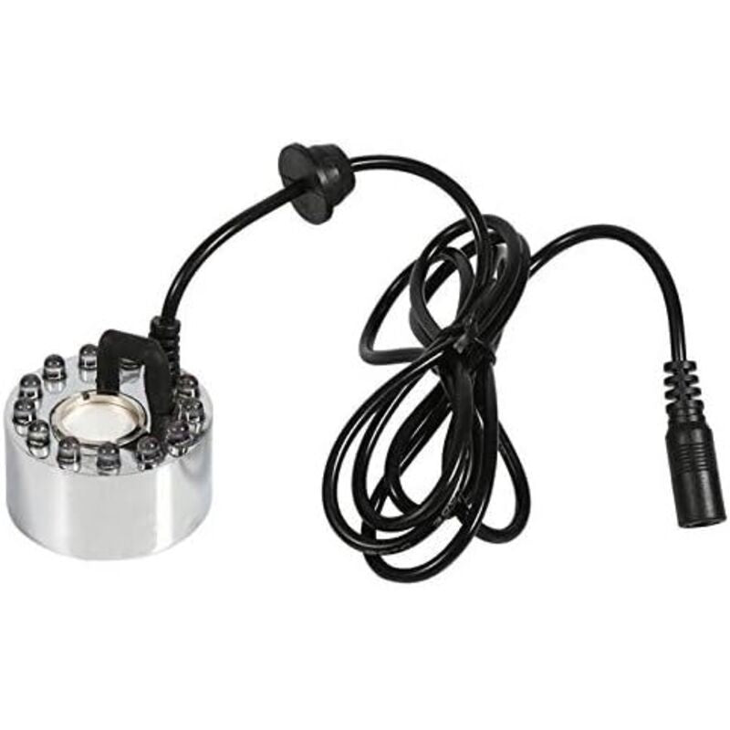 Ultrasonic Fogger Pond Atomizer Air Humidifier with 12 LED Three Color Gradient EU Plug, 24V