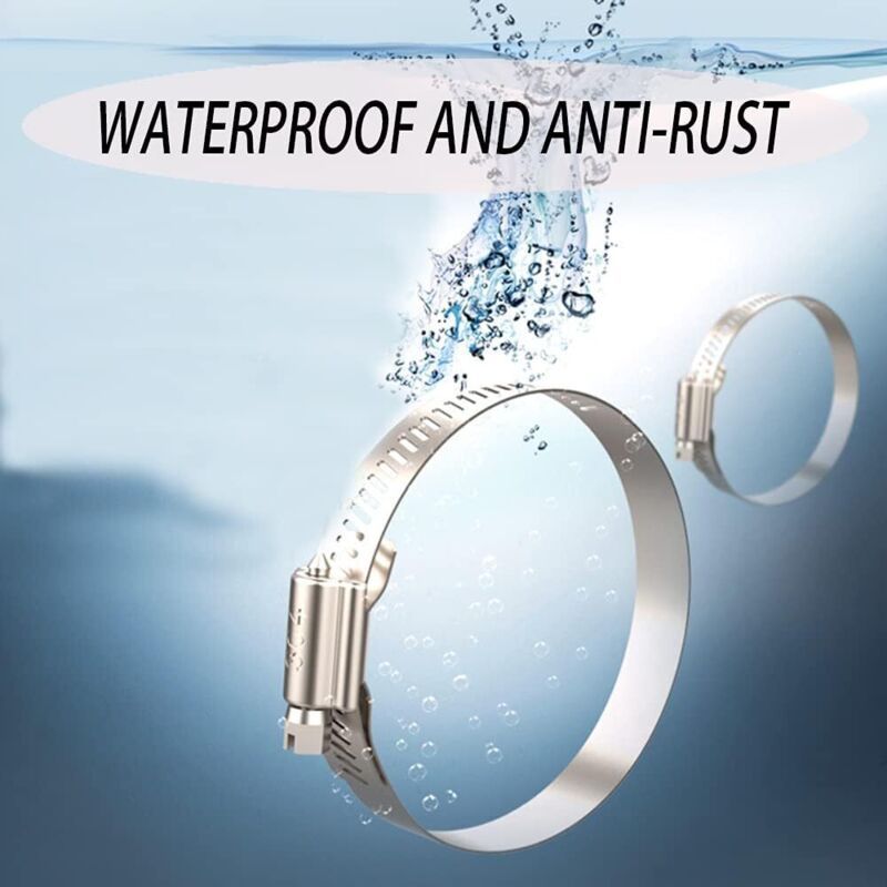 20 Pieces Pipe Clamp, Adjustable Pipe Clamp 100, 304 Stainless Steel Hose Clamp, Metal Hose Clamp, for Pipe, Home Gas, Family Water Pipe, Cable, 120mm