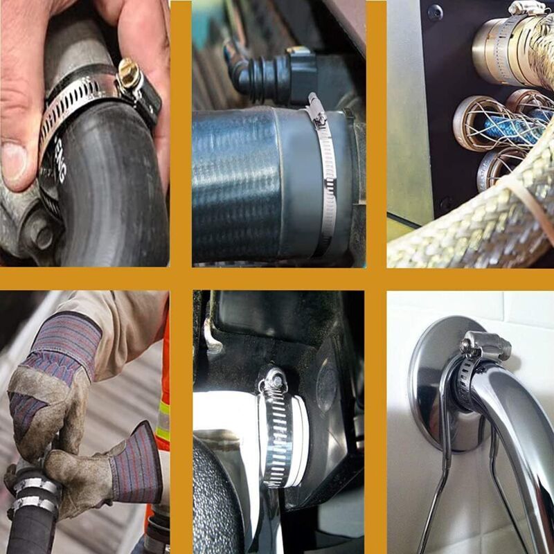 20 Pieces Pipe Clamp, Adjustable Pipe Clamp 100, 304 Stainless Steel Hose Clamp, Metal Hose Clamp, for Pipe, Home Gas, Family Water Pipe, Cable, 120mm