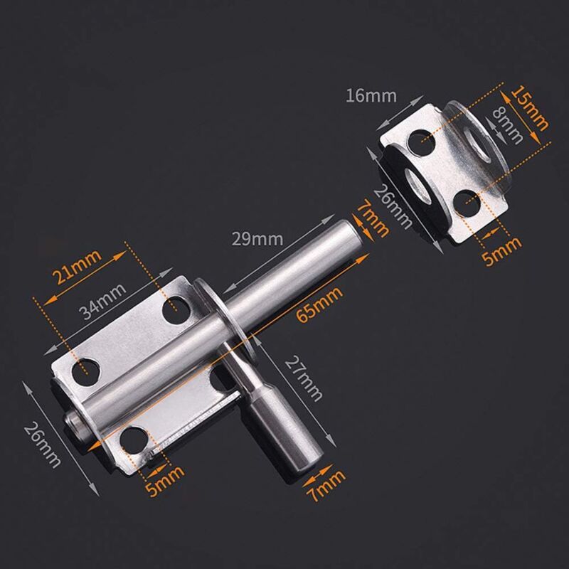 4 Pieces Mini Stainless Steel Sliding Door Latches Safety Door Latches with Screws for Bathroom Door Wooden Door Pet Door Bedroom, 65mm