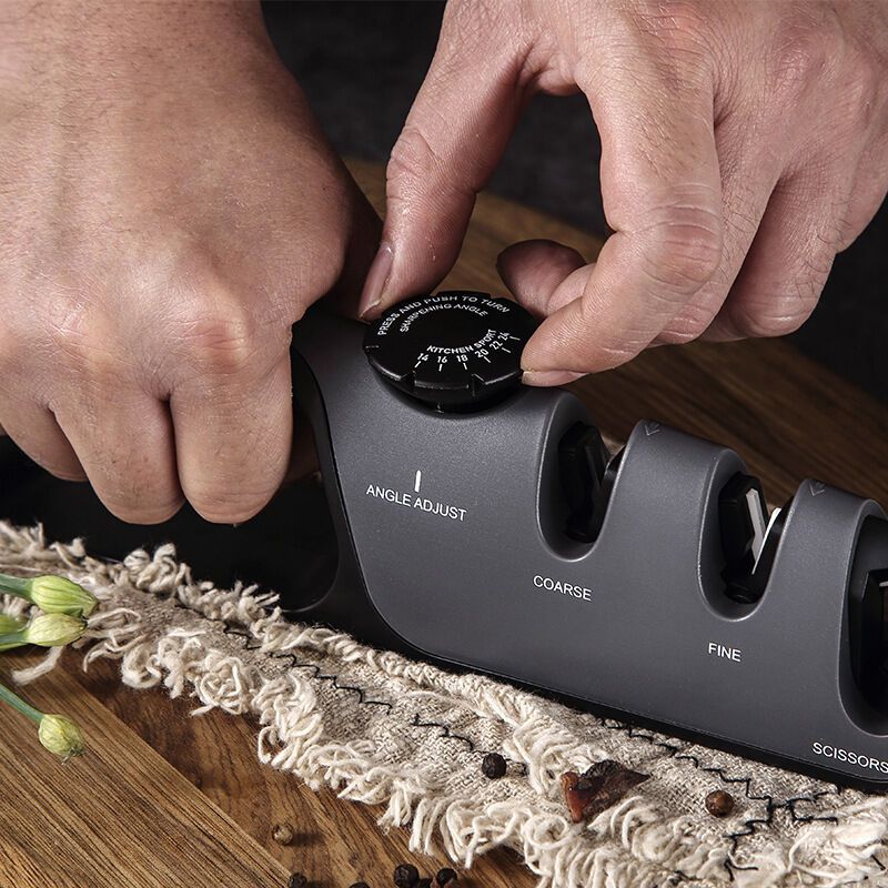 Kitchen Sharpener Professional Knife Sharpener, Knife Sharpener with Non Slip Eraser for Knives, Scissors Knife Sharpeners