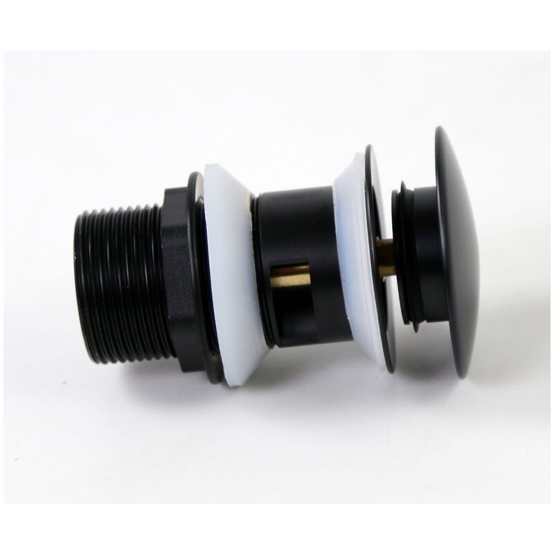 Universal G1 0.25 Brass Pop up Basin Drain Pop up Basin Drain with Overflow Click Clack System, Tool Free Installation, Matte Black
