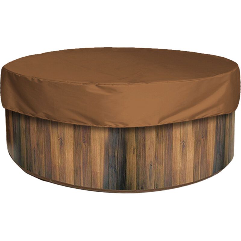 Round Swimming Pool Solar Cover Waterproof Spa Protective Cover 190T for Outdoor Spas, Brown, 190 x 30cm