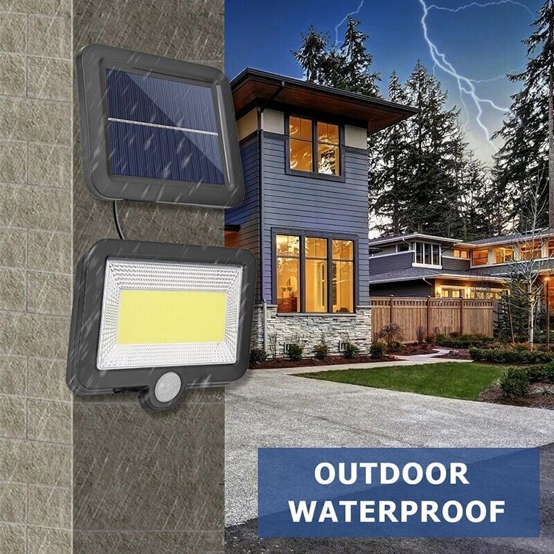 Outdoor Solar Light with 56 LED Motion Sensor IP65 Waterproof 120 Degree Solar Garden Light with Cable, 5m