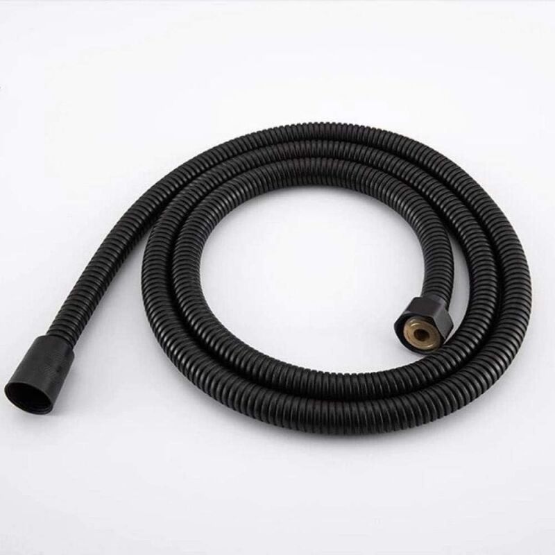 Black Stainless Steel Shower Hose Handheld Shower Head Fittings Hoses Bathroom Accessories Rubber Hose Flexible Plumbing Hose, 1.5M