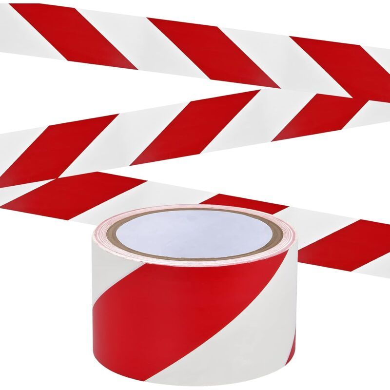 Adhesive Warning Tape for Floor Marking Safety Red and White Stripes, 4cm x 16m