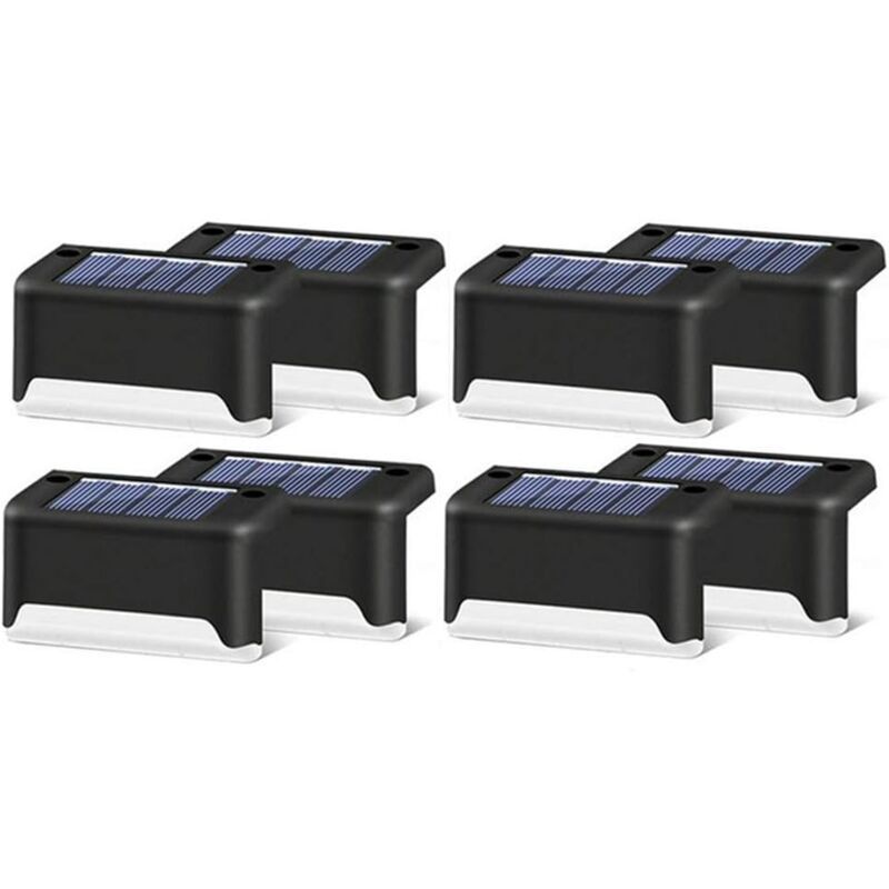 8 Pieces Solar Light, LED, for Stairs, Deck, Outdoor Black Shell Warm White