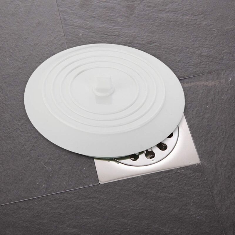 Silicone Bathtub and Kitchen Sink Stopper Universal Drain Plug, White, 15cm