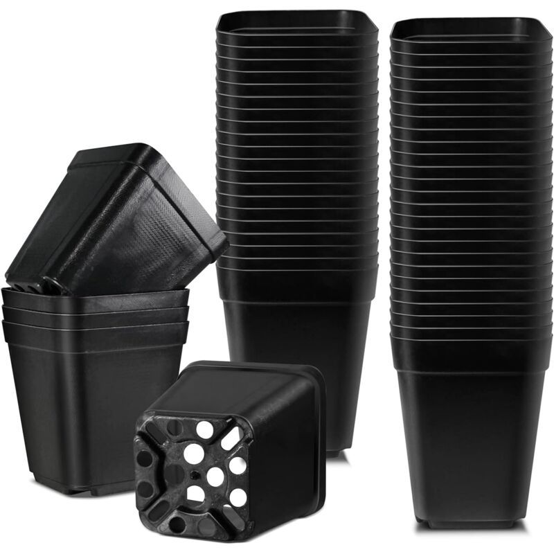 20 Pieces Seedling Pots, Nursery Pots, Reusable Plastic Square Seedling Pot Seedling Pots Transplanting Pot Growing Pot Planting, 5.5cm